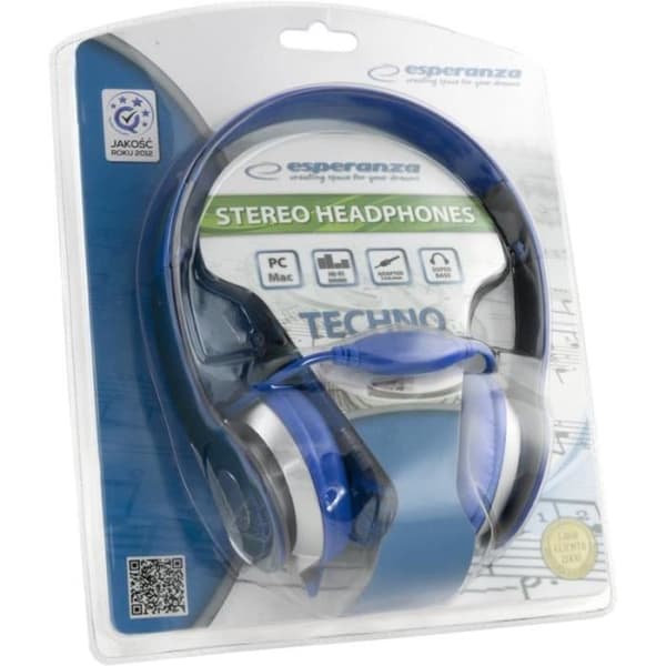 Stereo Headset - ESPERANZA - EH145B - Trådad - Volymkontroll - Över-örat