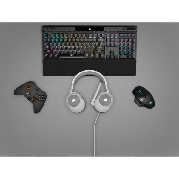 CORSAIR HS55 Surround Gaming Headset Vit - Rundstrålande mikrofon