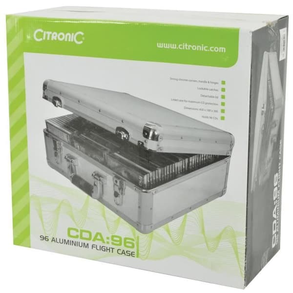 CD-förvaringsfodral - Citronic - 127.060 - Aluminium - 96 CD-skivor - Hållbar och säker