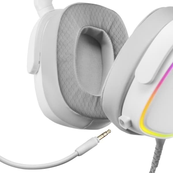 Gaming Headset - Mars Gaming - MHAX - Vit - RGB Multiplat - Avtagbar Mikrofon