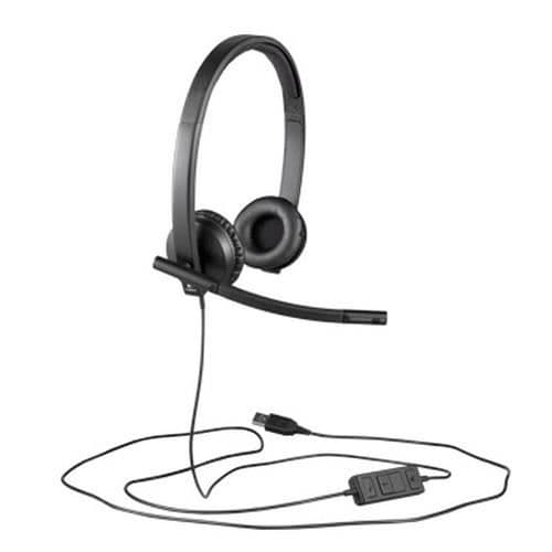 Logitech H570e, PC-Gaming, Binaural, Pannband, Svart, Trådbunden, Supraaural