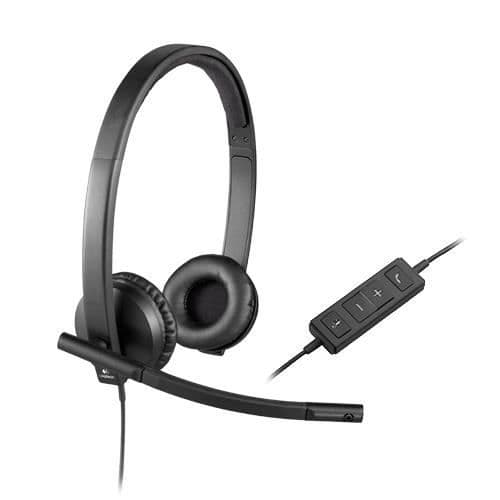 Logitech H570e, PC-Gaming, Binaural, Pannband, Svart, Trådbunden, Supraaural