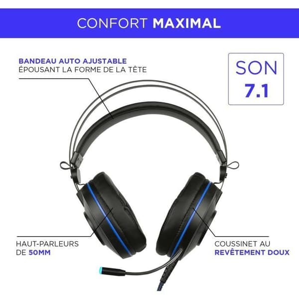 KONIX PS-U700 7.1/USB PS4 Gaming Headset - Perfekt isolering från externt brus