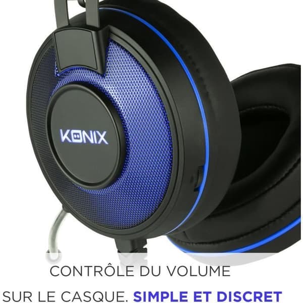 KONIX PS-U700 7.1/USB PS4 Gaming Headset - Perfekt isolering från externt brus