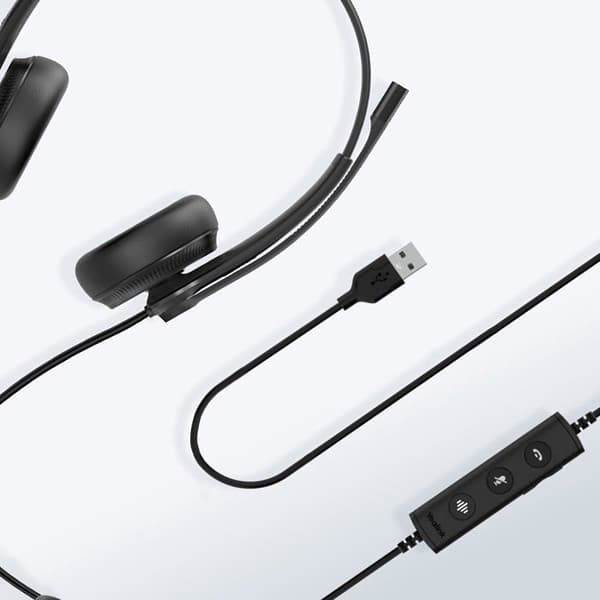 Yealink hörlurar - UH34 Mono UC - UH34 Headset med trådbundet pannband Office/Call Center Svart