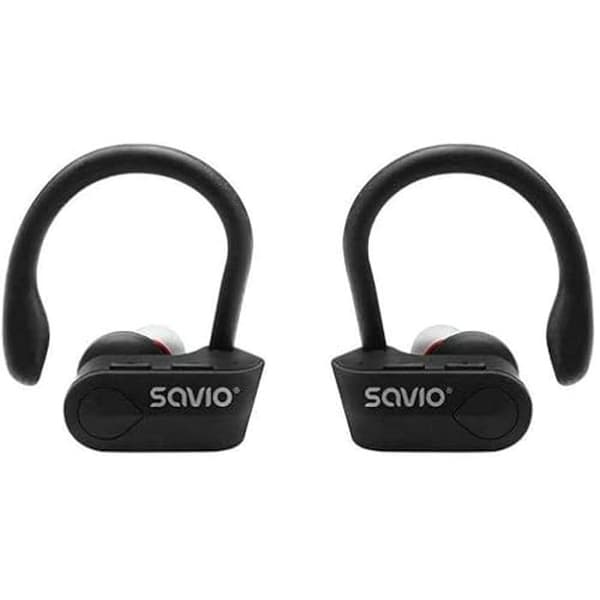 SAVIO TWS-03 Trådlösa Bluetooth-hörlurar - Svart - True Wireless Earbuds - Svettsäkra