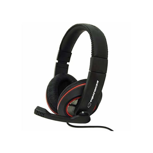 Stereo headset med mikrofon - Esperanza - EH118 - Volymkontroll - Svart - Trådbunden