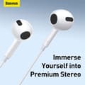 Miniatyrbild 3 av 5: Baseus Encok 3,5 mm in-ear trådade hörlurar Sida H17 Vit