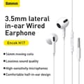 Miniatyrbild 1 av 5: Baseus Encok 3,5 mm in-ear trådade hörlurar Sida H17 Vit