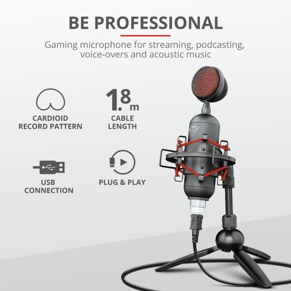 Trust Gaming GXT 244 Buzz justerbar vinkel USB-spelmikrofon