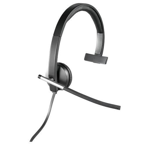 Logitech H650e Mono, Callcenter-Desktop, Monaural, Pannband, Svart, Trådbunden, 50 - 10000 Hz