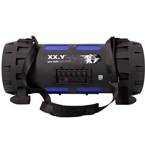 XX.Y bärbar bluetooth högtalare boom box nFC med inbyggt batteri och ljuduttag för mikrofon och instrument