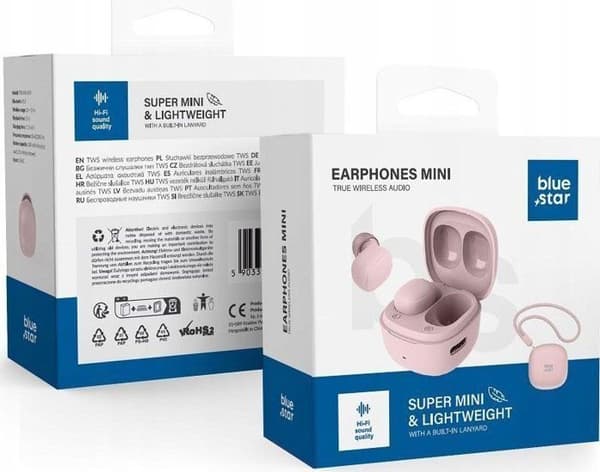 Hörlurar - Blue Star Mini A19 rosa hörlurar