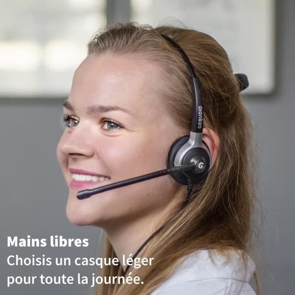 Trådbunden hörlur GEQUDIO Kompatibel med Cisco telefoner RJ