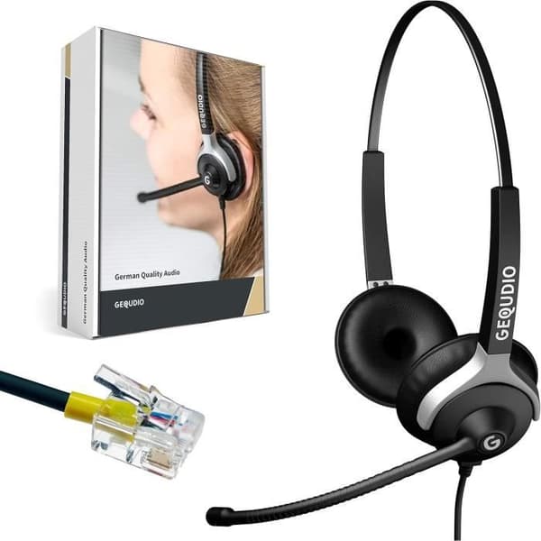 Hörlurar - GEQUDIO - WA9023 - Kompatibla telefoner - RJ-kabel - Lätt och ljudisolerande bekvämlighet