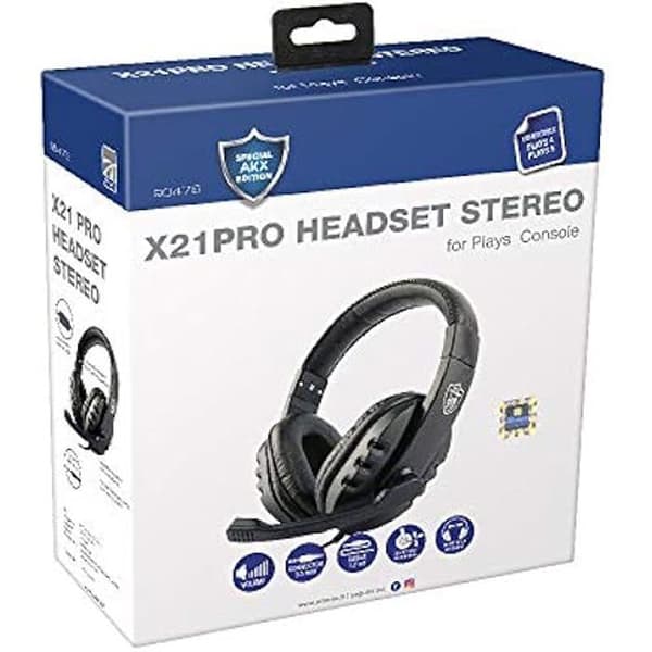 Ljudhörlurar - XTREME VIDEOGAMES - 90476 - Binaural - Trådad - Svart/Blå - 40 mm