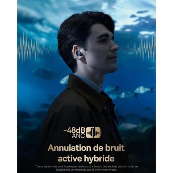 Bluetooth-hörlurar - Baseus - Bowie MA10S - Aktiv ljudreducering - 38H batteritid - In-ear