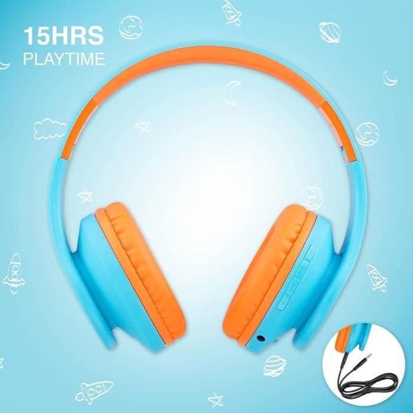 Bluetooth-hörlur för barn - PowerLocus - P2 - Volymbegränsad 85db - Fällbar - Inbyggd mikrofon