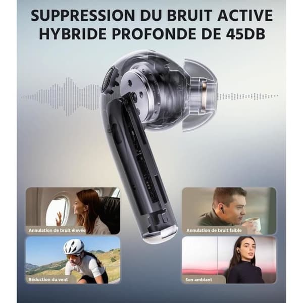 Aktiva Brusreducerande Hörlurar Edifier W260NC Bluetooth 5.3 Mörkblå