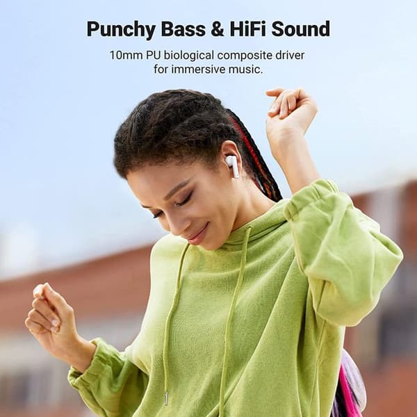 Trådlösa hörlurar - Ugreen - HiTune T3 - Aktiv brusreducering - BT 5.2 - Vit