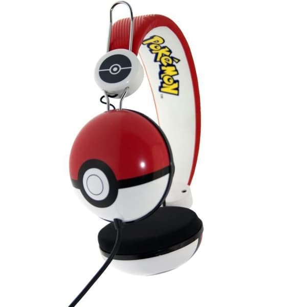 Pokémon Pokéball stereohörlurar - OTL - Justerbart pannband - 3,5 mm jack-uttag - Röd och vit