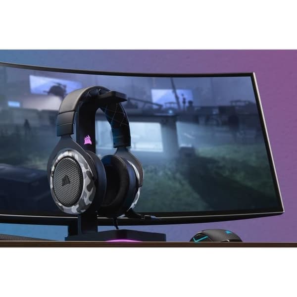 CORSAIR HS60 HAPTIC Gaming Headset - Kabelanslutet - Haptisk bas - Öronkuddar med memory foam - Högkvalitativt ljud