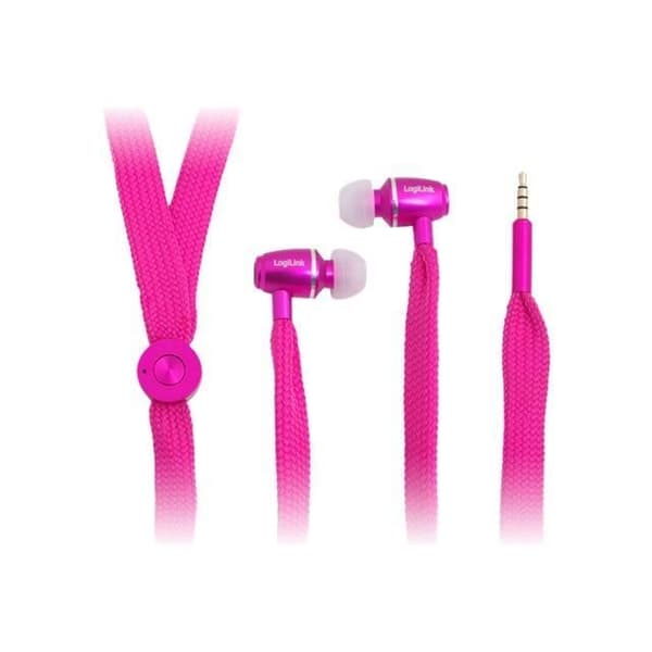 In-ear-hörlurar med snörning och mikrofon