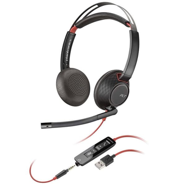 POLY Plantronics Blackwire 5220 USB A Headset - Kabelanslutet - Design över örat - Stereo - Supra-aural - USB Typ A, Minijack