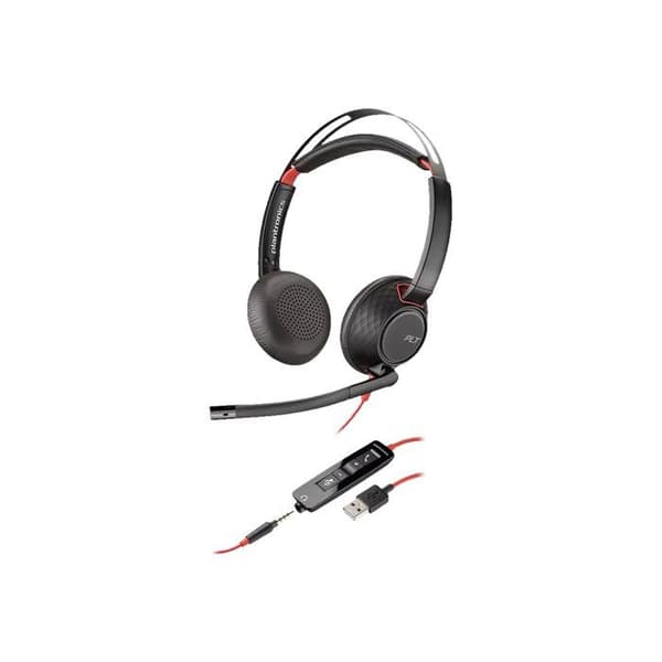 POLY Plantronics Blackwire 5220 USB A Headset - Kabelanslutet - Design över örat - Stereo - Supra-aural - USB Typ A, Minijack