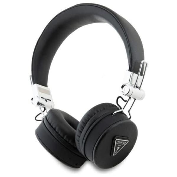 Trådlösa Bluetooth ENC-hörlurar med klassisk rund form i svart.