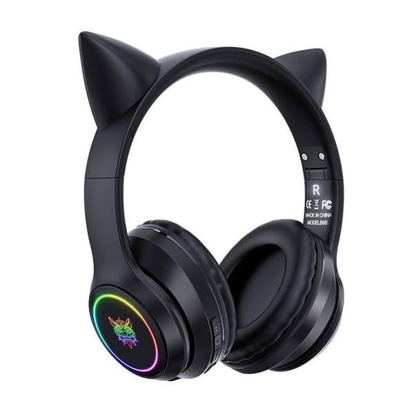 ONIKUMA - B90 Svart - Bluetooth 5.0 Gaming Headset Kawai LED RGB
