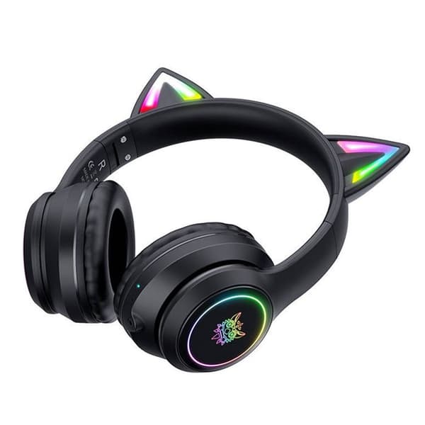 ONIKUMA - B90 Svart - Bluetooth 5.0 Gaming Headset Kawai LED RGB