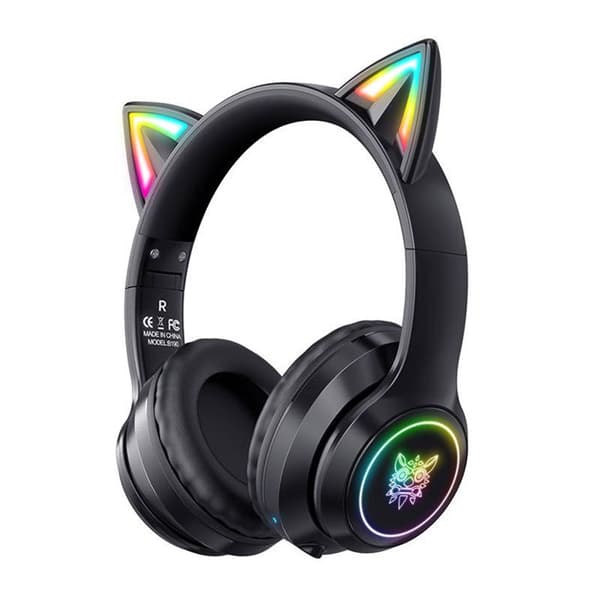 ONIKUMA - B90 Svart - Bluetooth 5.0 Gaming Headset Kawai LED RGB