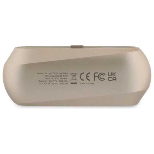Bluetooth TWS-hörlurar + laddfodral (guld) Förlängd metallisk tryckt logotyp Guess