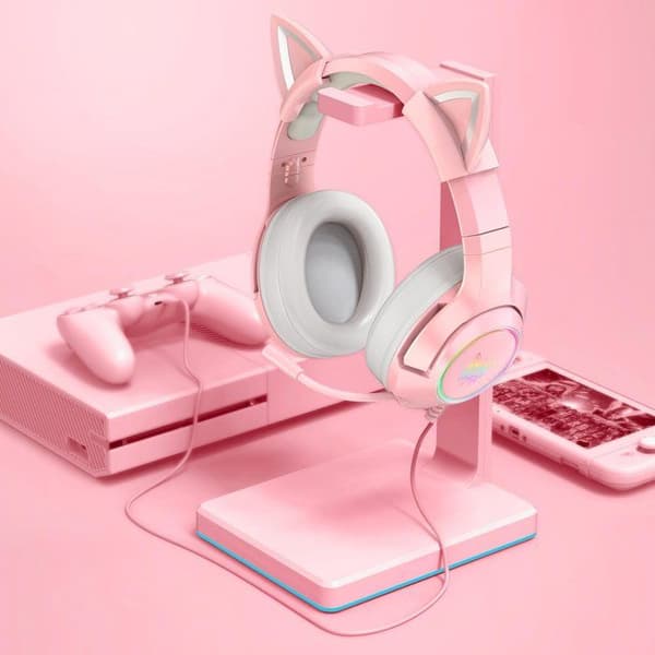 Onikuma K9 med rosa kattöron