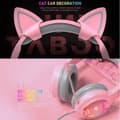 Miniatyrbild 3 av 4: GAMENOTE H2233d Pink Gaming Headset för flickor med RGB Lighting Cat Ears för PC och konsol - 50 mm högtalare