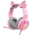 Miniatyrbild 1 av 4: GAMENOTE H2233d Pink Gaming Headset för flickor med RGB Lighting Cat Ears för PC och konsol - 50 mm högtalare