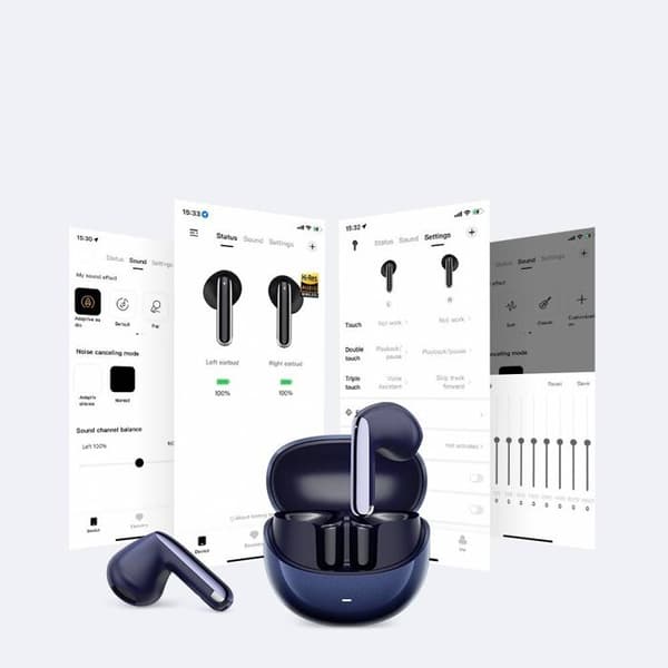 Trådlösa hörlurar - QCY - Ailybuds Pro - Bullerdämpning - Bluetooth 5.3 - IPX5
