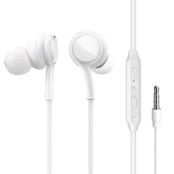 Trådbundna hörlurar med mikrofonkontakt 3,5 mm, in-ear, Hi-Fi-ljud, 1,2 m - JoyRoom (JR-EW02) - Vit