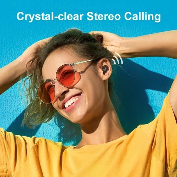 QCY T1C trådlösa hörlurar TWS Stereo Bluetooth 5.0 hörlurar Svarta