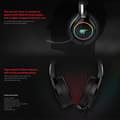 Miniatyrbild 3 av 4: GAMENOTE HV-H2232D spelheadset med mikrofon och RGB-bakgrundsbelysning för PC och konsoler - 50 mm högtalare - Volymkontroll