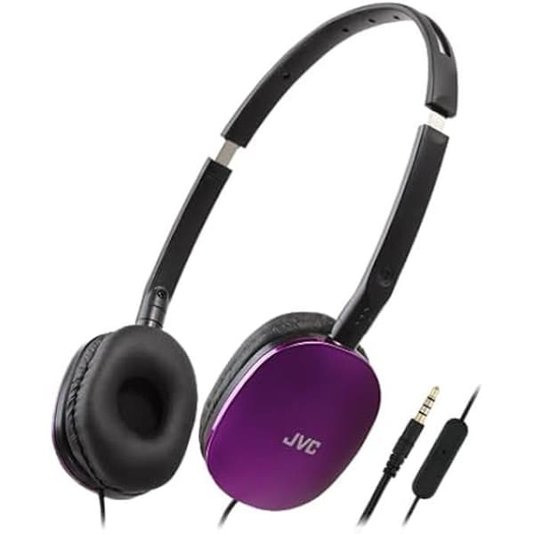Platt Fällbar Huvudtelefon - JVC - HA-S160M-V-U - Lila - Mikrofon med Fjärrkontroll - 66g Lätt