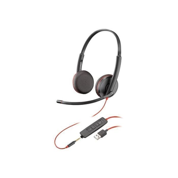 Plantronics Blackwire C3225 Headset - Kabelansluten - Svart - Stereo - Supra-aural