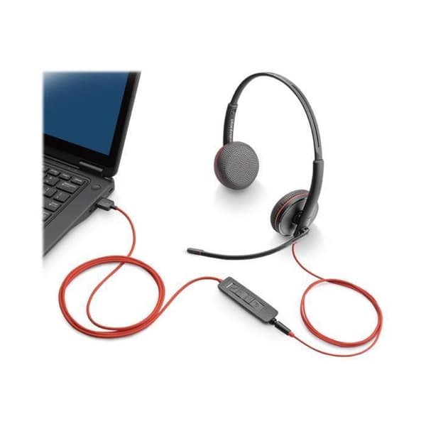 PLANTRONICS Blackwire C3220 USB-C Headset - Kabelanslutet - Svart