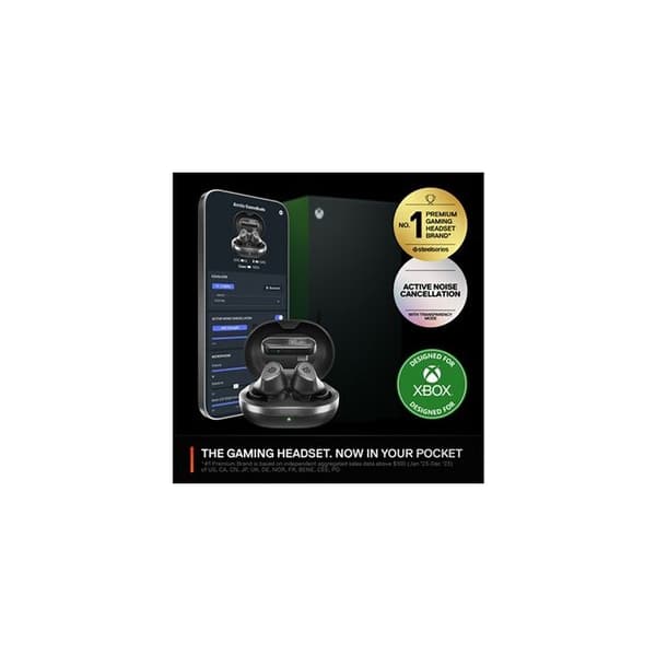 SteelSeries Arctis GameBuds trådlösa in-ear hörlurar med brusreducering för Xbox svart