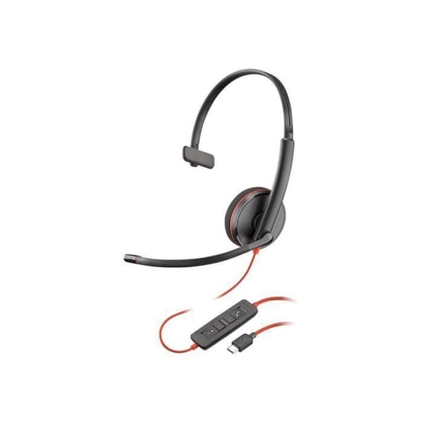 POLY Plantronics Blackwire C3210 USB-C Headset - Kabelanslutet - Design över huvudet - Monokanal - Svart