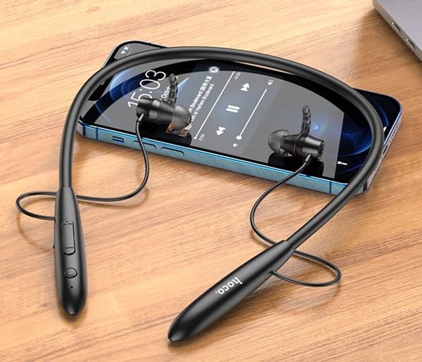 Hoco ES61 Manner -urheilukuulokkeet langattomat nappikuulokkeet puheluihin/musiikkiin Bluetooth musta