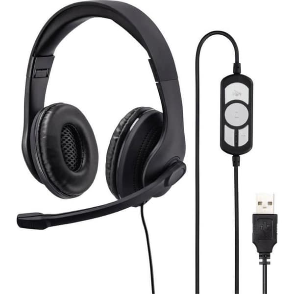 Hama PC-headset HS-USB300 USB-kabel, stereo on-ear svart