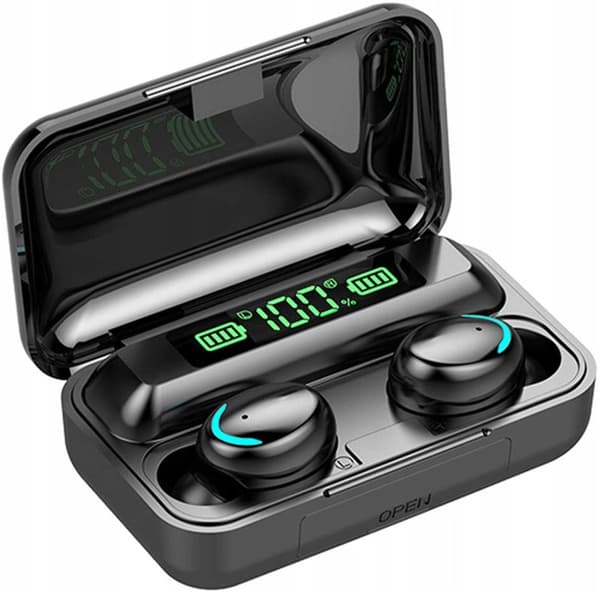 TRÅDLÖSA HÖRLURAR BLUETOOTH POWERBANK SPORTHÖRLURAR LCD-MIKROFON