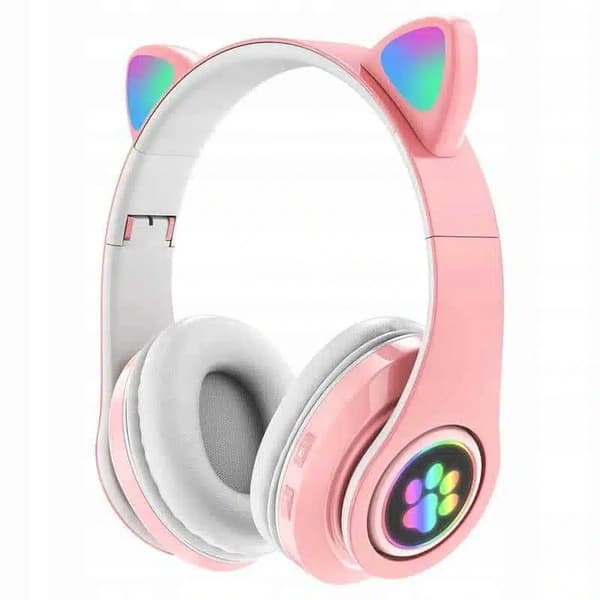 DreamCraft CAT-EAR-HOVEDTELEFONER TIL BØRN, RGB-BAGGRUNDSBELYSET GAMING